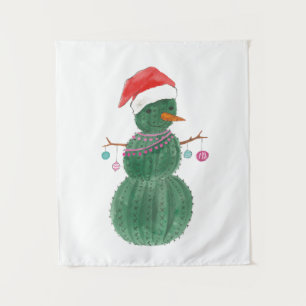 Ein sehr Kaktus-WeihnachtsSchneemann Wandteppich