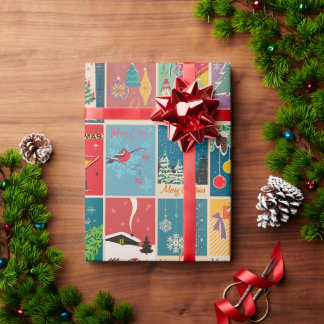 Ein sehr retro Weihnachten Geschenkpapier
