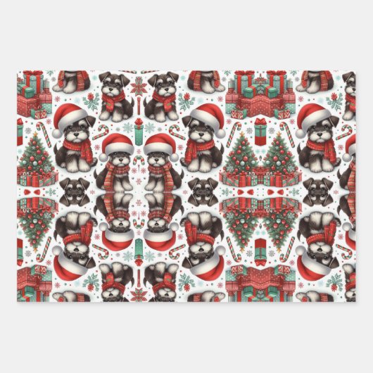 Ein sehr schnauzer Weihnachten Geschenkpapier Set (Vorderseite 3)