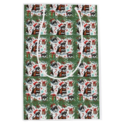 Ein sehr schnauzer Weihnachten Mittlere Geschenktüte (Vorderseite)