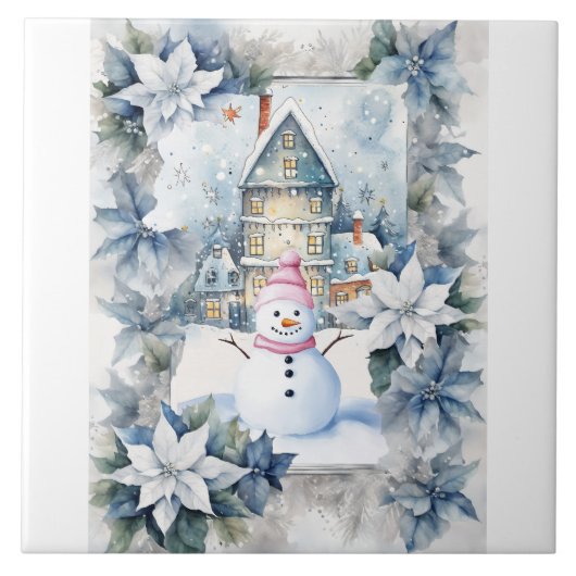 EIN SEHR SCHNEE CHRISTMAS GREETING FLIESE (Vorderseite)