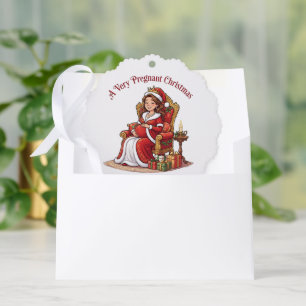 Ein sehr schwangerer Weihnachten Ornament Karte
