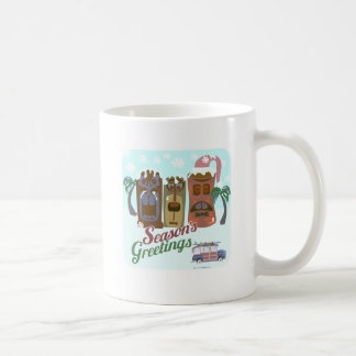 Ein sehr Tiki Urlaub Spaß Weihnachten Cartoon Kuns Kaffeetasse