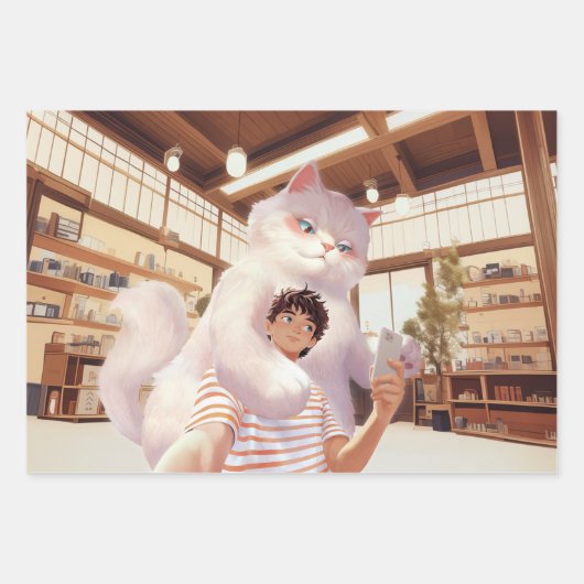 Ein Selfie mit dem Fluffy Riesen Geschenkpapier Set (Vorderseite 2)