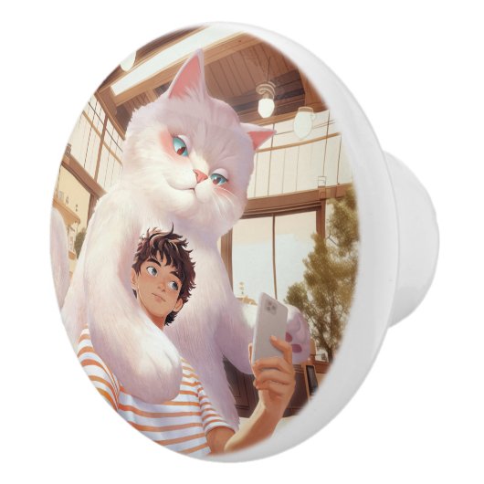 Ein Selfie mit dem Fluffy Riesen Keramikknauf (Rechts)