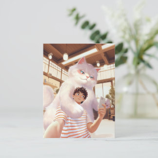 Ein Selfie mit dem Fluffy Riesen Postkarte