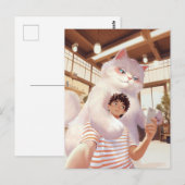 Ein Selfie mit dem Fluffy Riesen Postkarte (Vorne/Hinten)