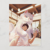 Ein Selfie mit dem Fluffy Riesen Postkarte (Vorderseite)