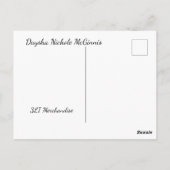 Ein Selfie von Daysha Nichole, Postkarte (Rückseite)