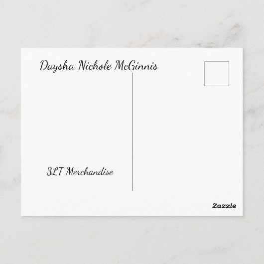 Ein Selfie von Daysha Nichole, Postkarte (Rückseite)