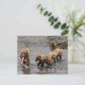 Ein seltenes Fest in Brooks Falls Postkarte (Stehend Vorderseite)