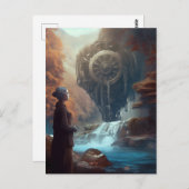 Ein seltsamer Blick in den Wasserfall der Natur Postkarte (Vorne/Hinten)