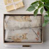 Ein separates Paar Füchse im Winterwald Seidenpapier (Geschenk)
