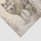 Ein separates Wolfsrudel im Winterwald Seidenpapier (Ausschnitt)