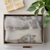 Ein separates Wolfsrudel im Winterwald Seidenpapier (Geschenk)