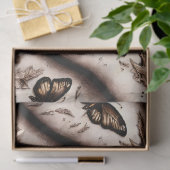 Ein Sepia-Schmetterling-Design Seidenpapier (Geschenk)