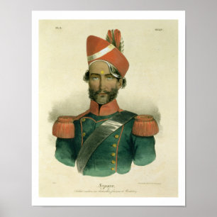 Ein Sepoy: ein indischer Soldat im französischen Poster