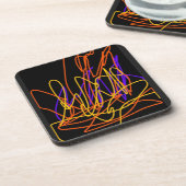 Ein Set6 farbenfrohe Neon Art Untersetzer (Linke Seite)