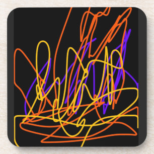 Ein Set6 farbenfrohe Neon Art Untersetzer