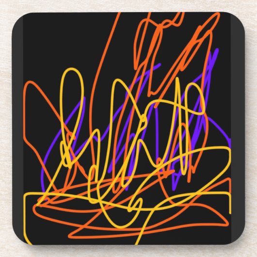 Ein Set6 farbenfrohe Neon Art Untersetzer (Vorderseite)