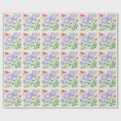 Ein Set Blume in Aquarellfarben Geschenkpapier (Flach)
