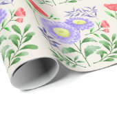 Ein Set Blume in Aquarellfarben Geschenkpapier (Rolleneckpunkt)