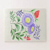 Ein Set Blume in Aquarellfarben Puzzle (Horizontal)