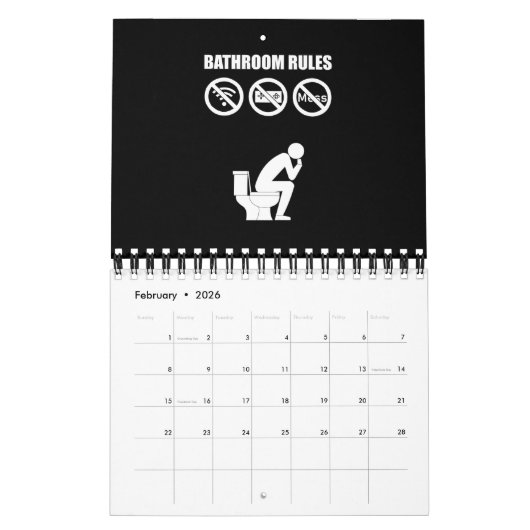 Ein Set der Badevorschriften Kalender (Feb 2026)