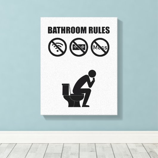 Ein Set der Badevorschriften Leinwanddruck (Insitu (Holzboden))