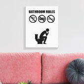 Ein Set der Badevorschriften Leinwanddruck (Insitu (Wohnzimmer))