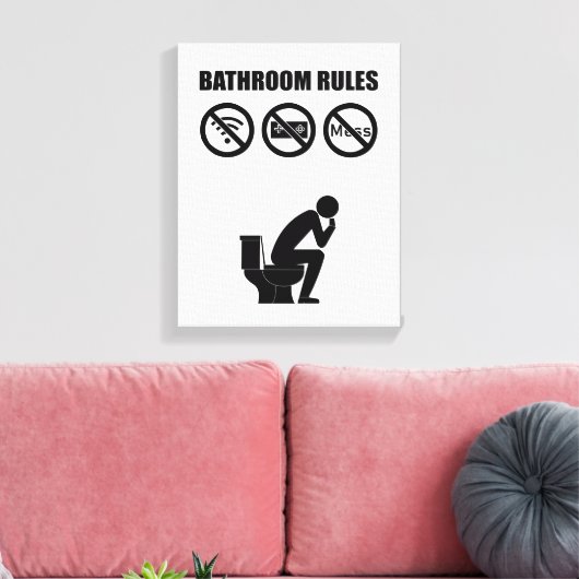 Ein Set der Badevorschriften Leinwanddruck (Insitu (Wohnzimmer))