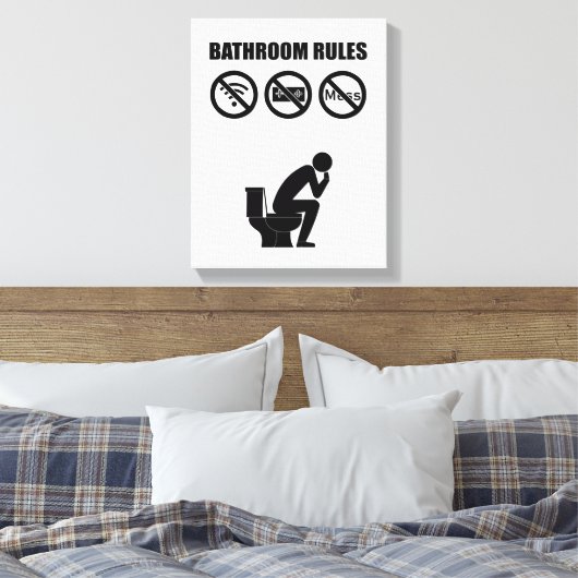 Ein Set der Badevorschriften Leinwanddruck (Insitu (Schlafzimmer))