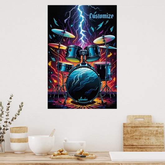 Ein Set der Beat Drum Strike Poster (Küche)