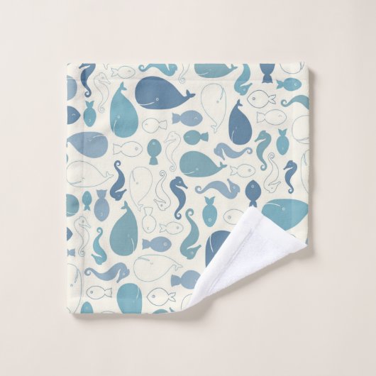 Ein Set mit Badehandtuch (Waschlappen)