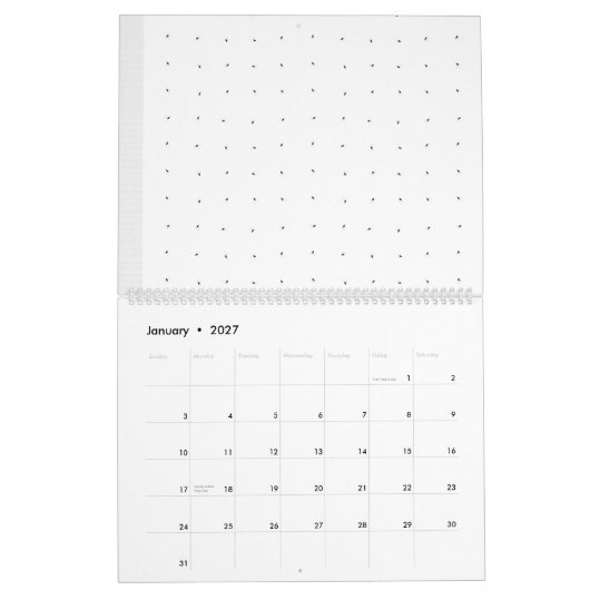 Ein Set mit viel Schwarz-Weiß-Design Kalender (Jan 2027)