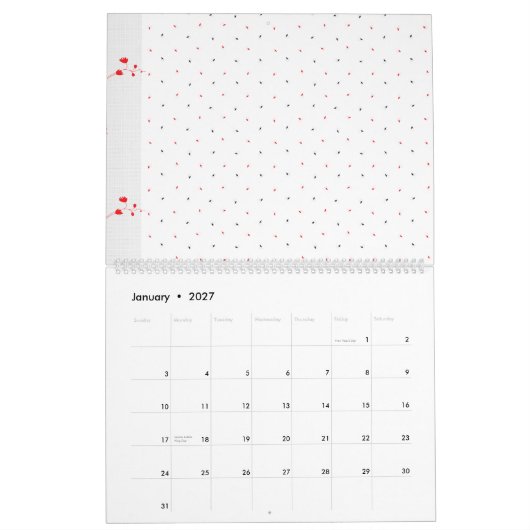 Ein Set mit viel Schwarz-Weiß-Design Kalender (Jan 2027)