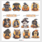 EIN SET VON CUSTOM HALLOWEEN HUNDERBREEDS PUMPKIN AUFKLEBER (Blatt)