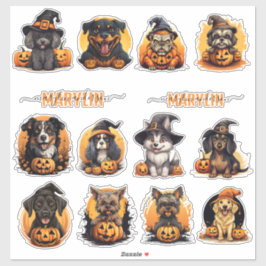 EIN SET VON CUSTOM HALLOWEEN HUNDERBREEDS PUMPKIN AUFKLEBER