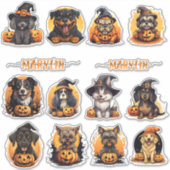 EIN SET VON CUSTOM HALLOWEEN HUNDERBREEDS PUMPKIN AUFKLEBER (Vorderseite)