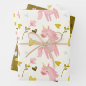 Ein Set von Mustern mit Einhörnern Geschenkpapier Set (Beispiel)