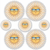 Ein Set von sieben Sonnenstrahlen in Schatten Aufkleber (Vorderseite)