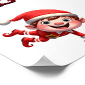 Ein Set Weihnachtselfen in verschiedenen Posen Poster (Ecke)