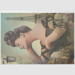 Ein Shabby Chic Pariser Frauenserie Design 6 Tissu Seidenpapier