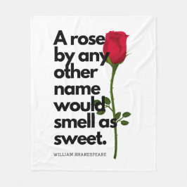 Ein SHAKESPEARE-GEDICHT UND EINE ROSE Fleece-Decke Fleecedecke