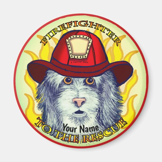 Ein Sheepdog-Feuerwehrmann Magnet (Vorne)