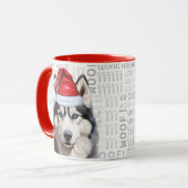 Ein sibirischer Husky-Hund auf Holzgrund Tasse (Vorderseite Links)