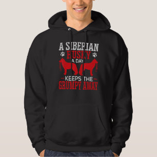 Ein sibirischer Husky-Tag Behalte die Grumpy Away Hoodie