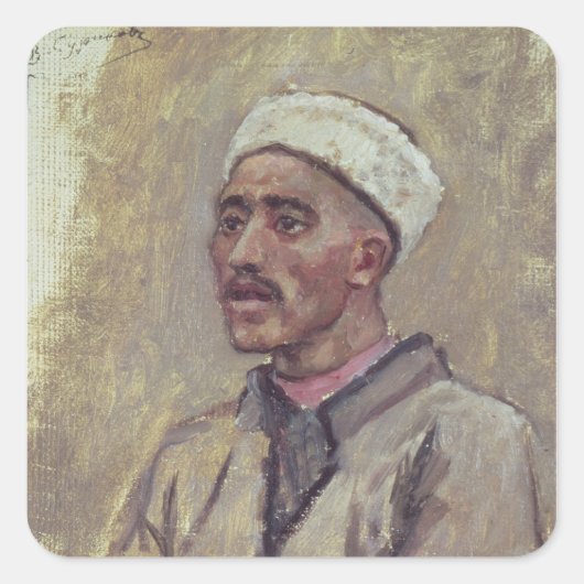 Ein sibirischer Tartar Quadratischer Aufkleber (Vorderseite)