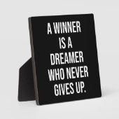 Ein Sieger ist ein Traum, der nie aufgibt Fotoplatte (Vorderseite)