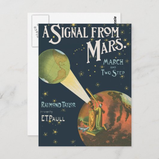 Ein Signal von Mars Postkarte (Vorne/Hinten)